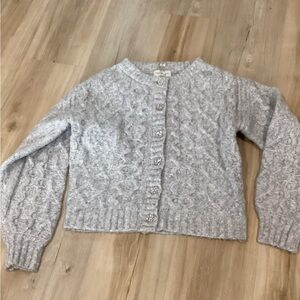 Women's Gray Cable Knit Sweater